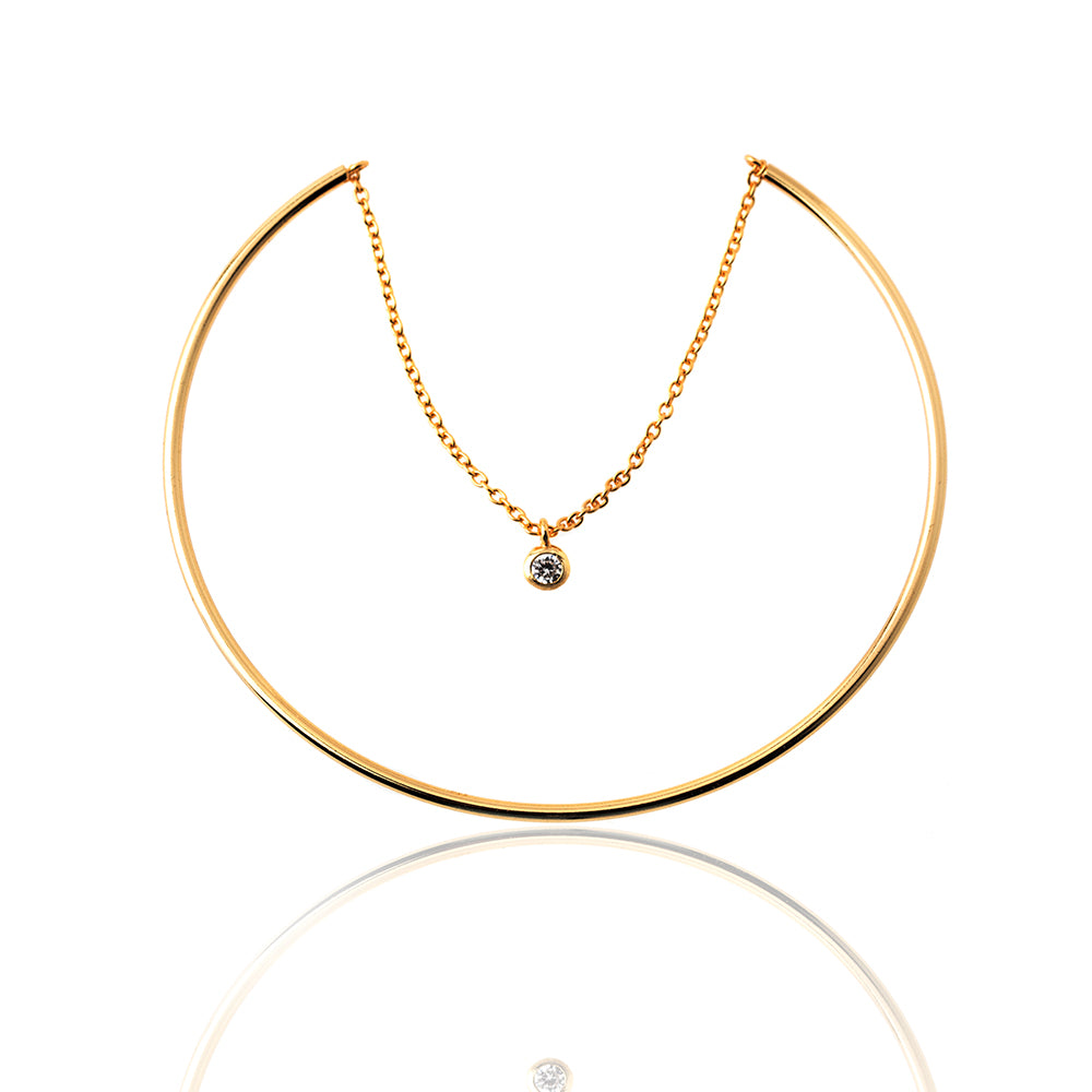 Pulsera Circonita - Rigida con Cadena