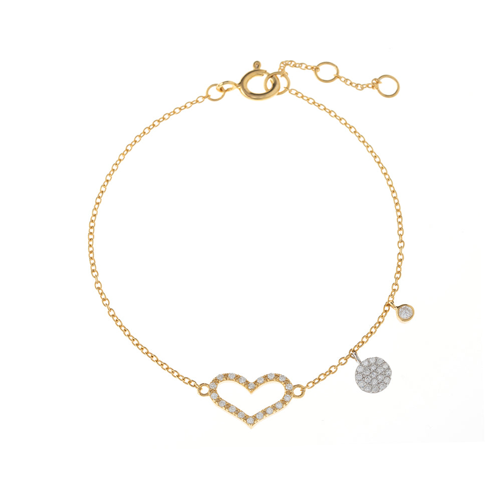 Pulsera Circonita - Corazon 13 mm
