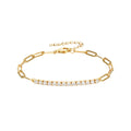 Pulsera Eslabón Tenis - Circonita - 16 + 4 cm - Bañada Oro y Plata Rodiada
