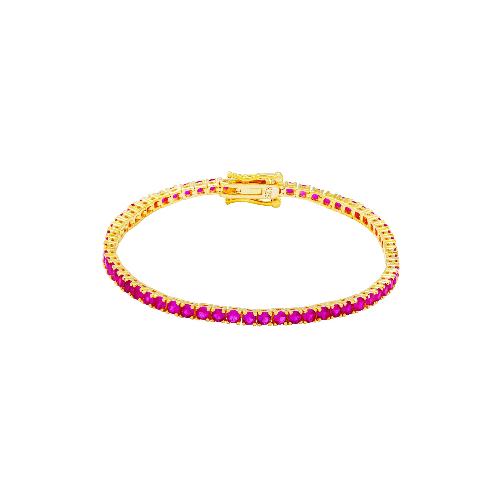 Pulsera Tenis - Circonita 2.0, 2.5 , 3.0 mm - 18 cm - Bañada Oro y Plata Rodiada
