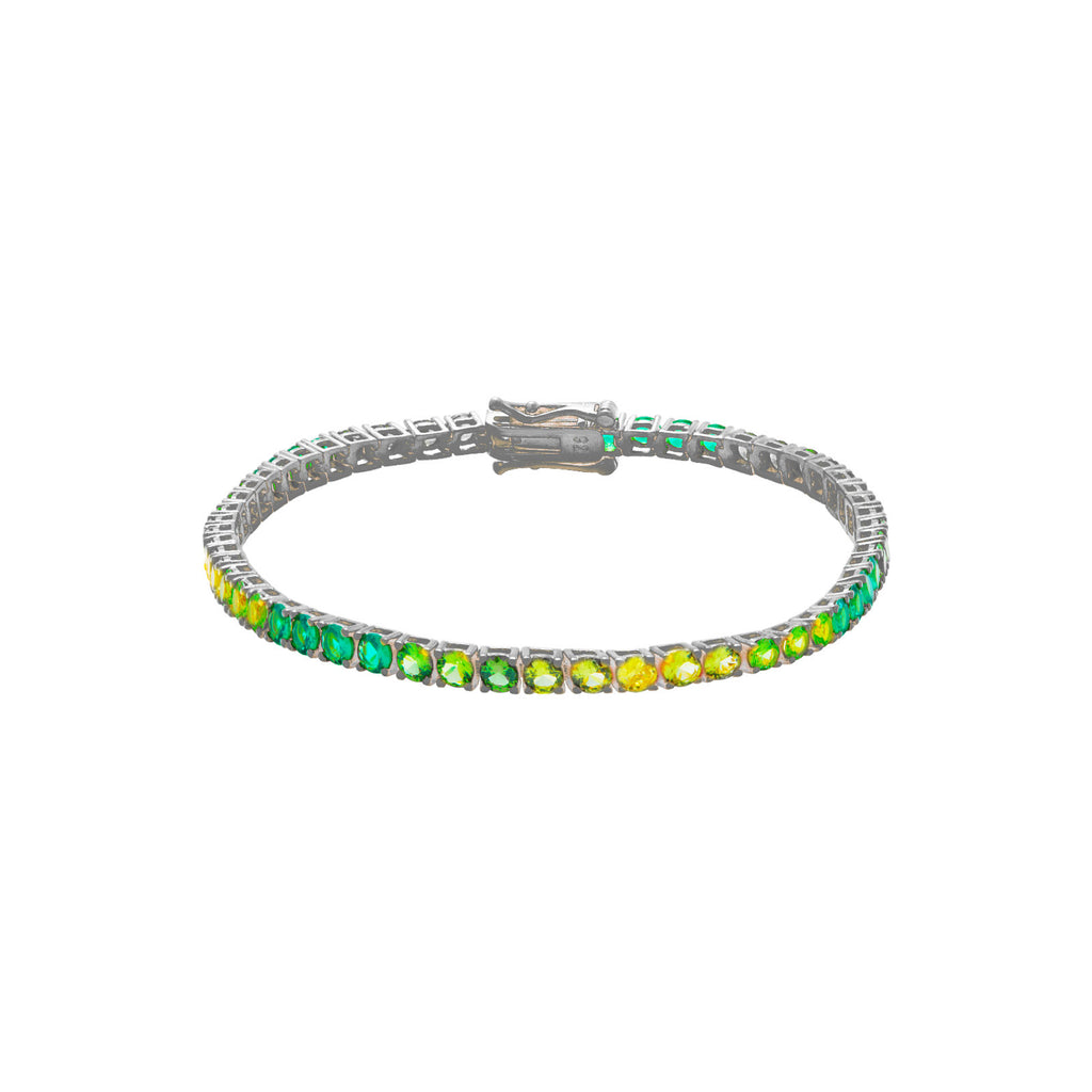 Pulsera Tenis - Circonita 2.0, 2.5 , 3.0 mm - 18 cm - Bañada Oro y Plata Rodiada