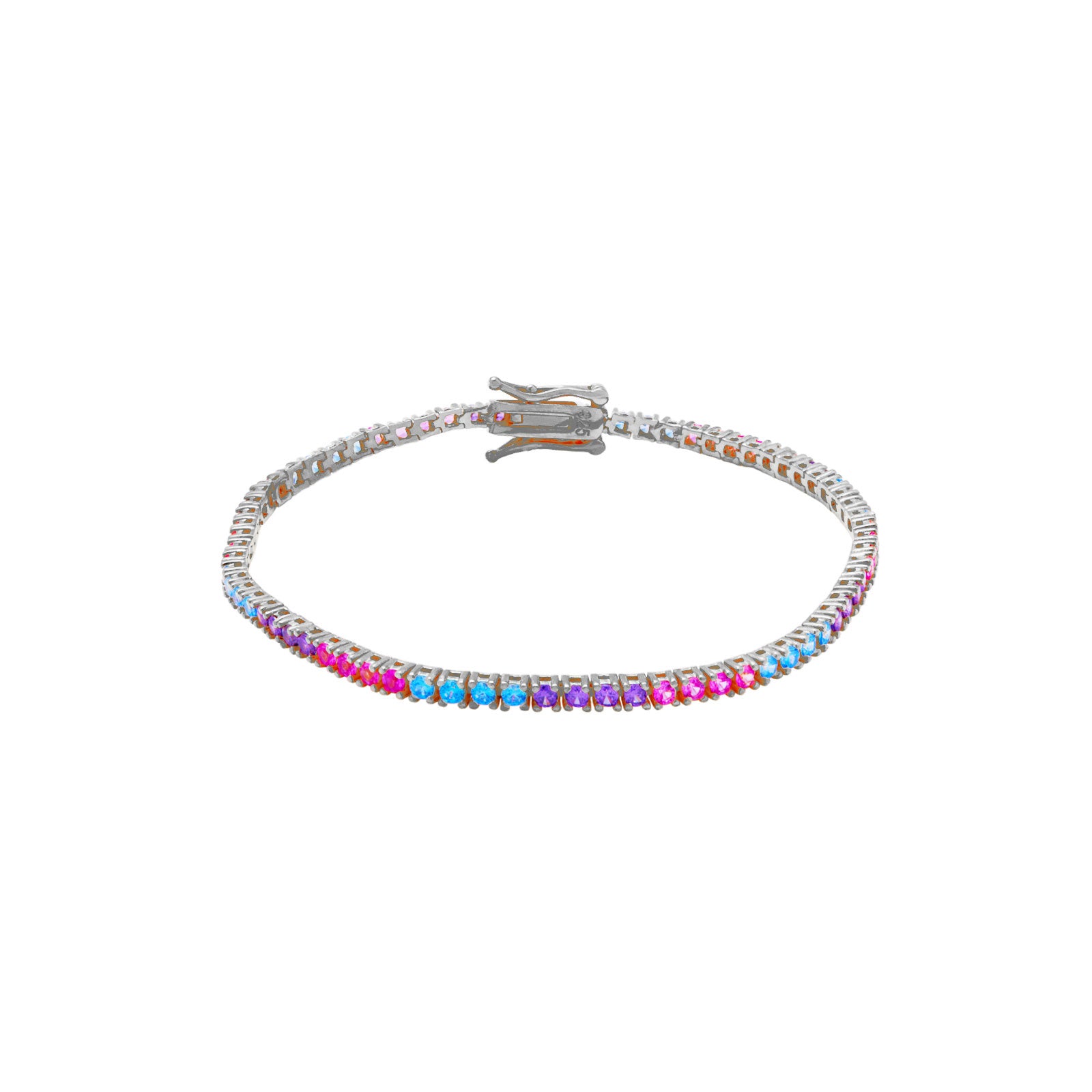 Pulsera Tenis - Circonita 2.0, 2.5 , 3.0 mm - 18 cm - Bañada Oro y Plata Rodiada