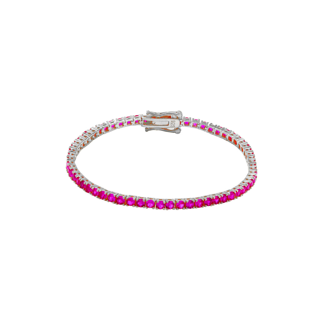 Pulsera Tenis - Circonita 2.0, 2.5 , 3.0 mm - 18 cm - Bañada Oro y Plata Rodiada