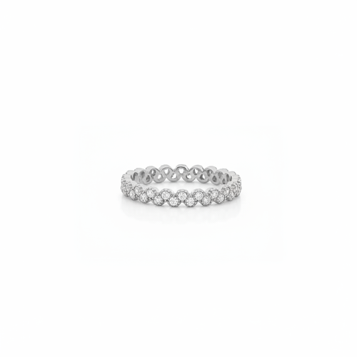 Anillo eternidad diamantes - plata