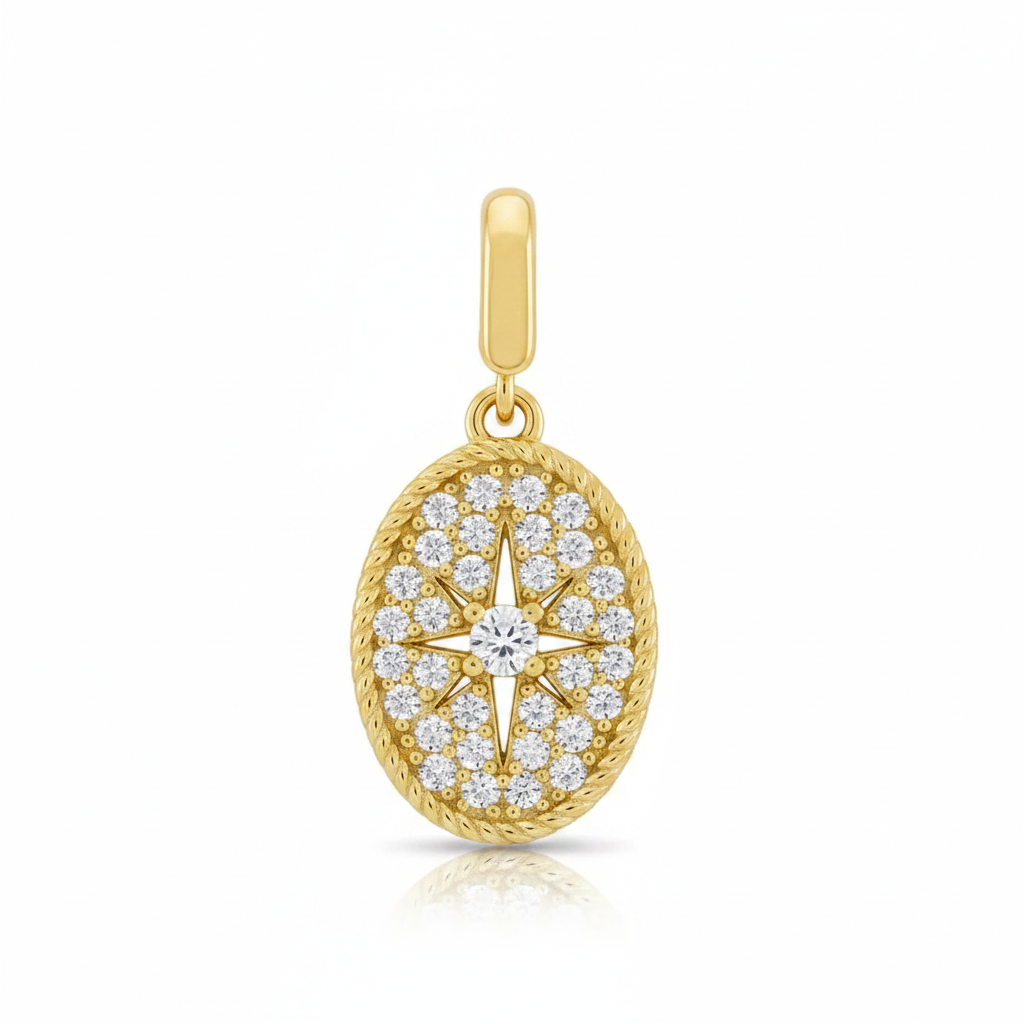 Ear cuff medalla estrella polar - oro