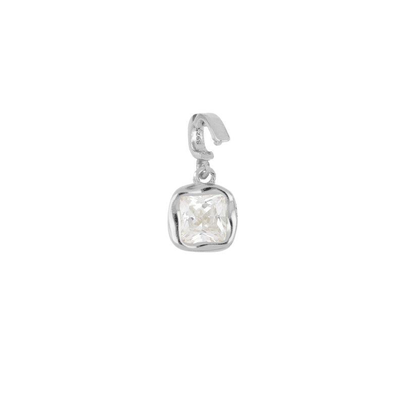 Colgante con porta charm en plata de primera ley rodiada y plata 925 bañada en oro.