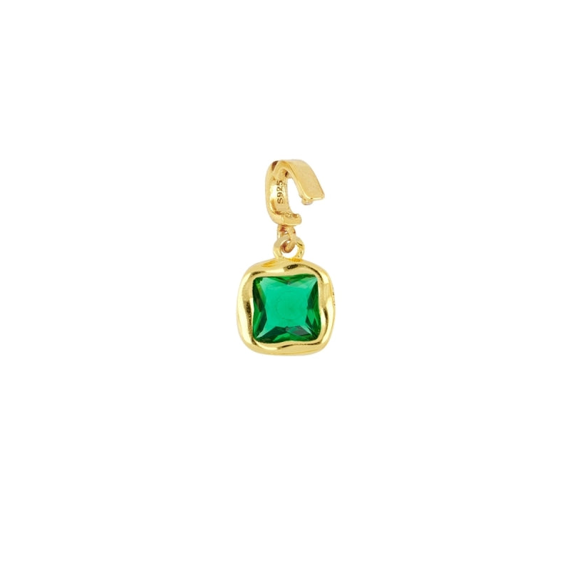 Colgante con porta charm en plata de primera ley rodiada y plata 925 bañada en oro.