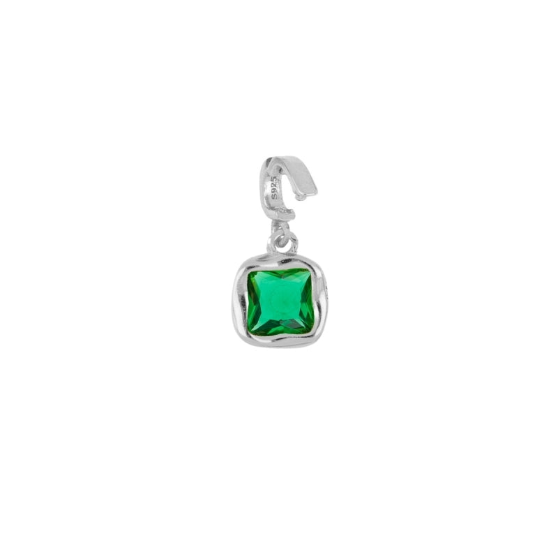 Colgante con porta charm en plata de primera ley rodiada y plata 925 bañada en oro.