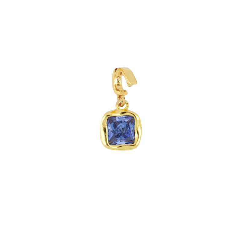 Colgante con porta charm en plata de primera ley rodiada y plata 925 bañada en oro.