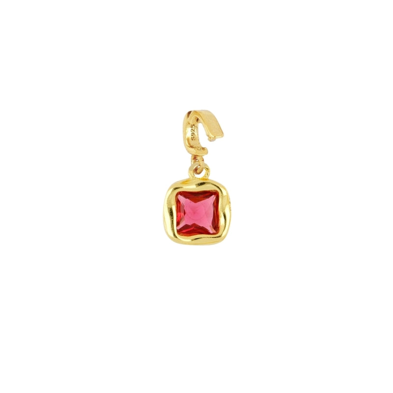 Colgante con porta charm en plata de primera ley rodiada y plata 925 bañada en oro.