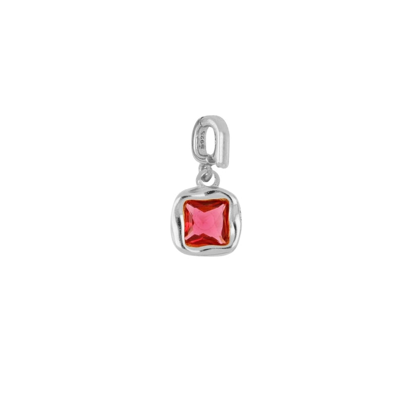 Colgante con porta charm en plata de primera ley rodiada y plata 925 bañada en oro.