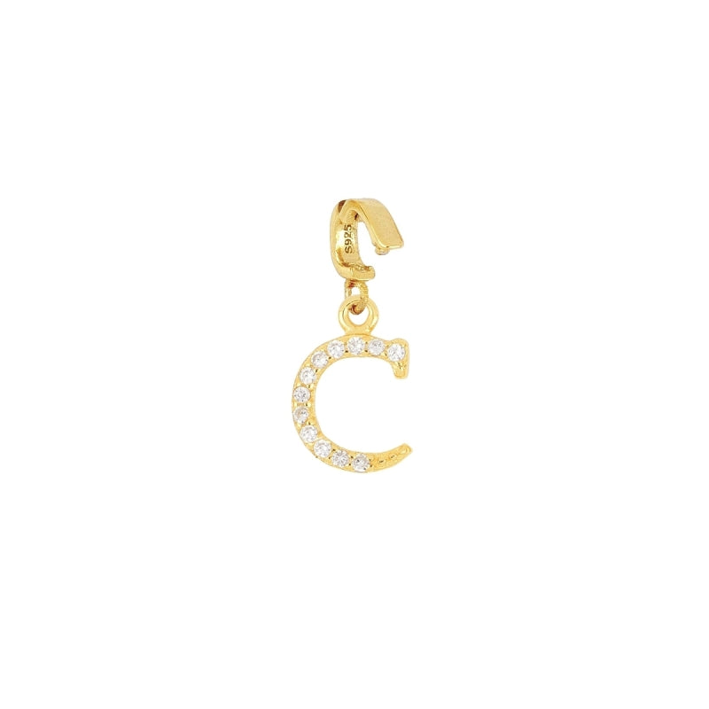 Colgante con porta charm en plata 925 bañada en oro