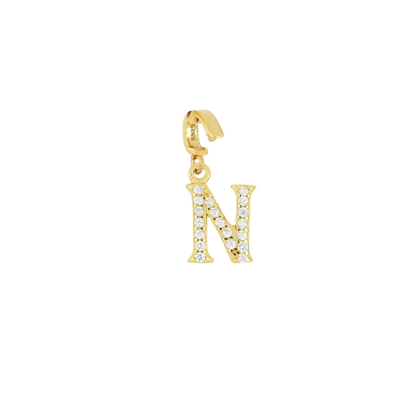Colgante con porta charm en plata 925 bañada en oro