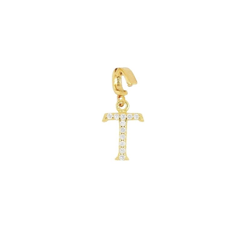 Colgante con porta charm en plata 925 bañada en oro