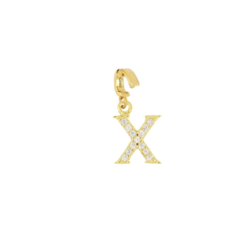 Colgante con porta charm en plata 925 bañada en oro