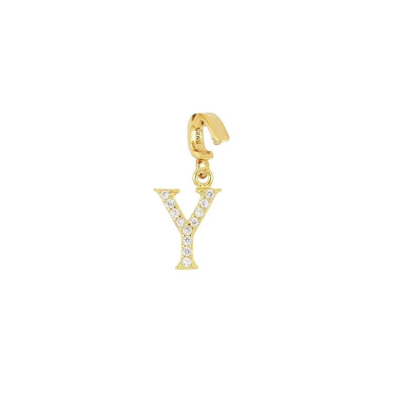 Colgante con porta charm en plata 925 bañada en oro