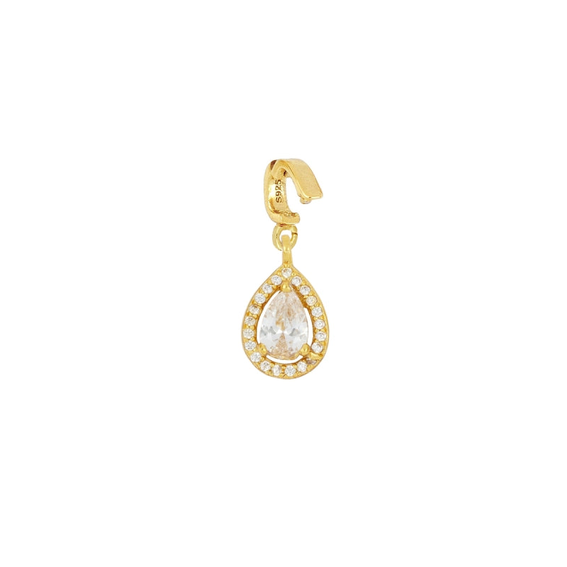 Colgante con Porta charm en plata rodiada y plata 925 bañada  en oro.