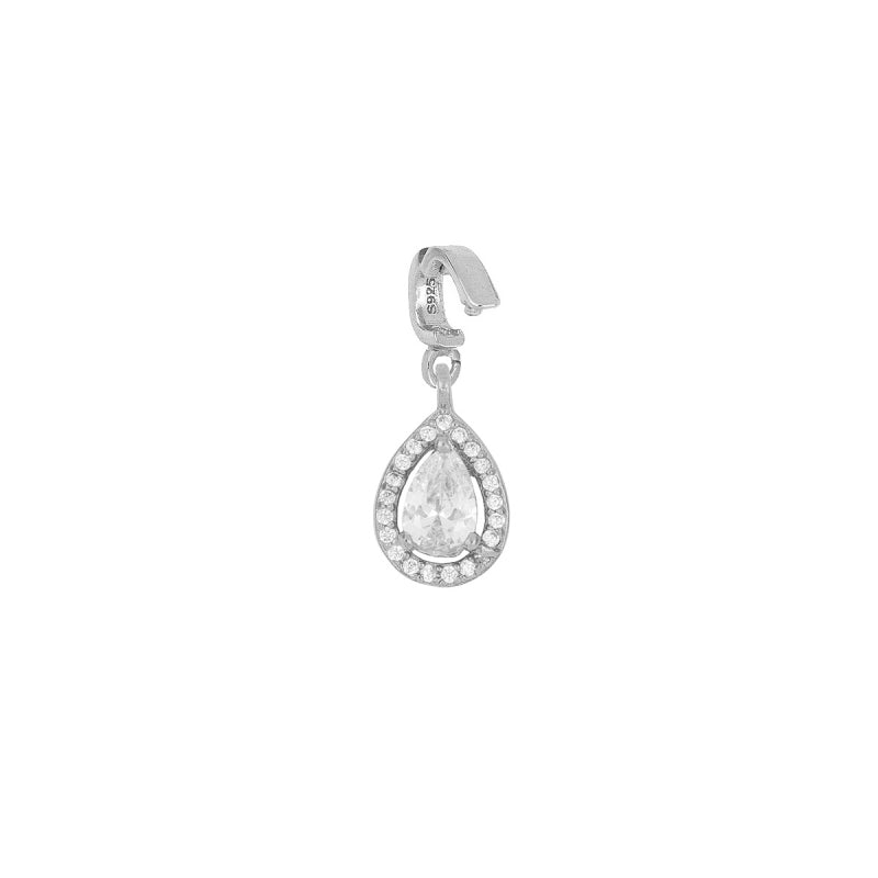 Colgante con Porta charm en plata rodiada y plata 925 bañada  en oro.
