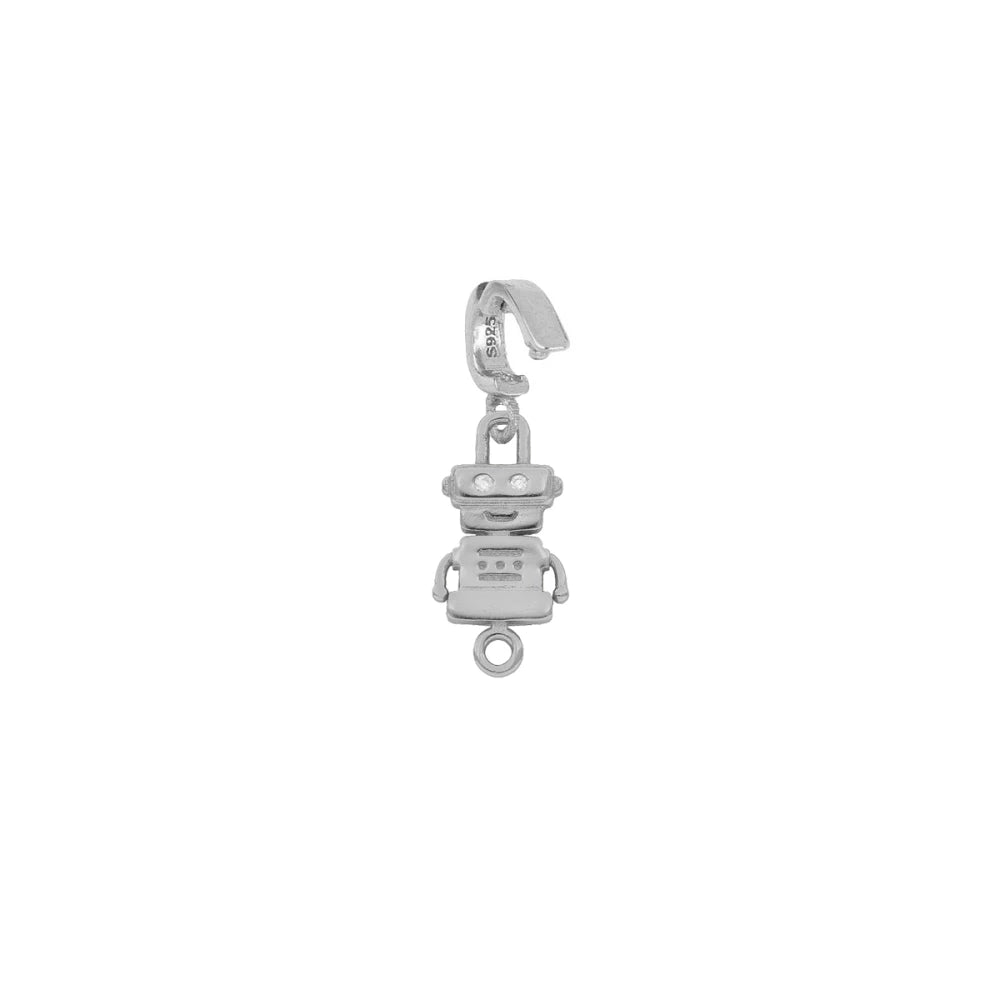 Colgante con portacharm en plata de primera ley rodiada y plata 925 bañada en oro.