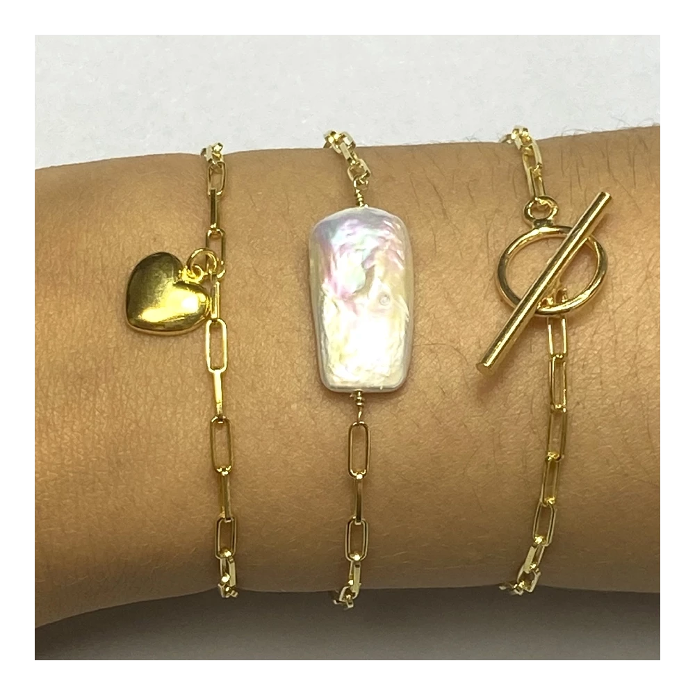 Pulsera en plata de primera ley y plata 925 bañada en oro