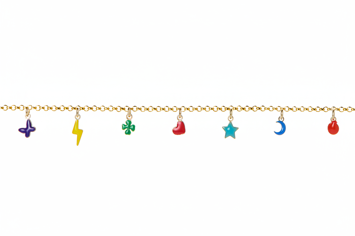 Pulsera charms multicolor HD fondo blanco